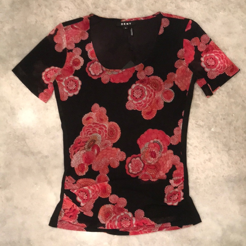 DKNY Lined Mesh Tee Shirt